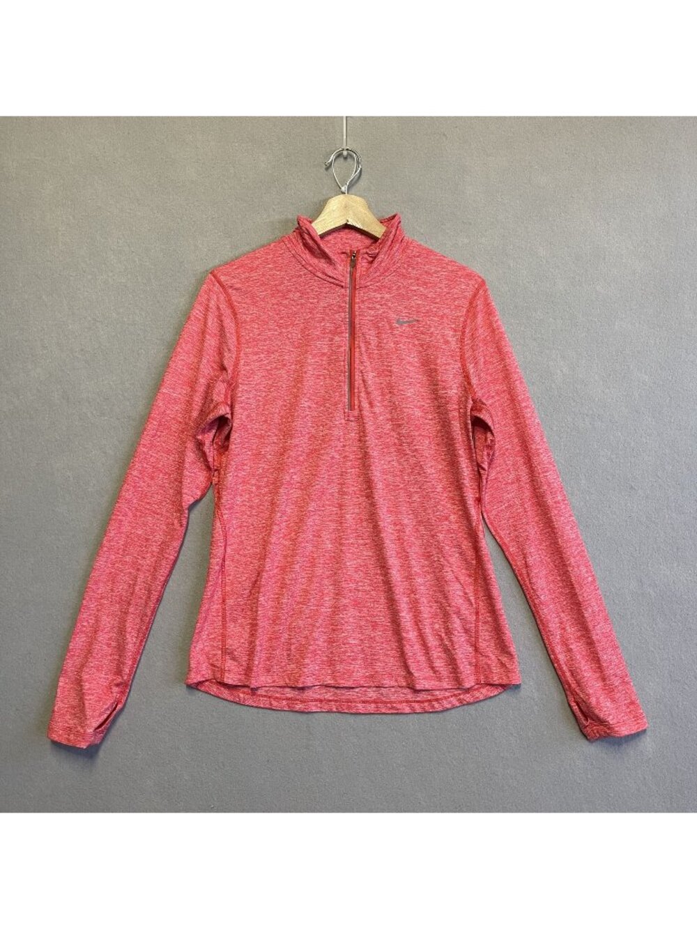 Nike Dri-FIT Element Red 1/4-Zip Long Sleeve Running Top Womens M